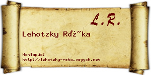 Lehotzky Réka névjegykártya